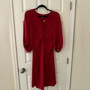 Banana Republic red twist front midi dress.  Size 2. NWT